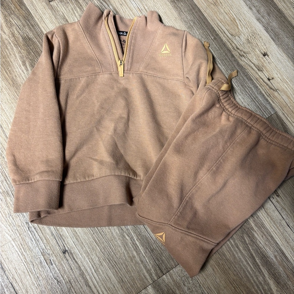 Reebok Kids Tan Zip Up Matching Set size 3t